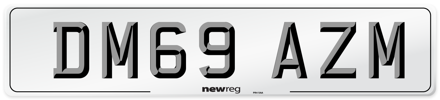 DM69 AZM Number Plate from New Reg